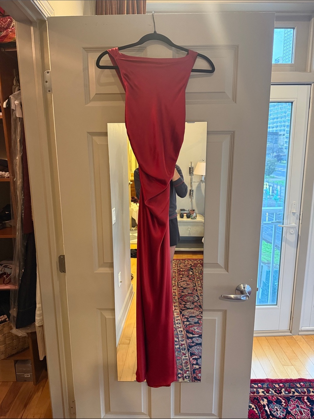 Reformation Red Silk Casette Dress